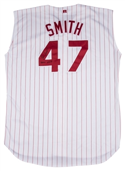 1996 Lee Smith Game Used and Signed Cincinnati Reds Home Jersey (Smith LOA)